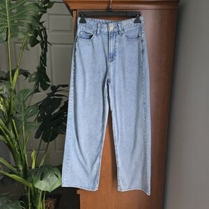 Oat New York Light Blue Wide Leg Cloud Denim Size 0